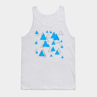 Triangle Geometric Light Blue and Black Tank Top